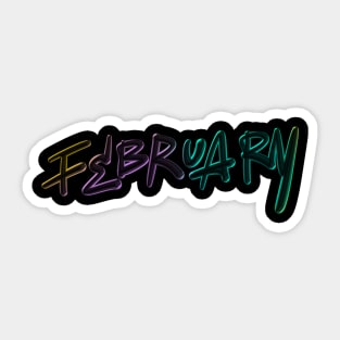 February Word Art Sticker